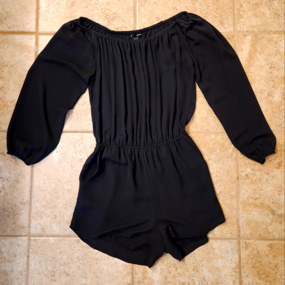 Aqua Off the Shoulder Romper